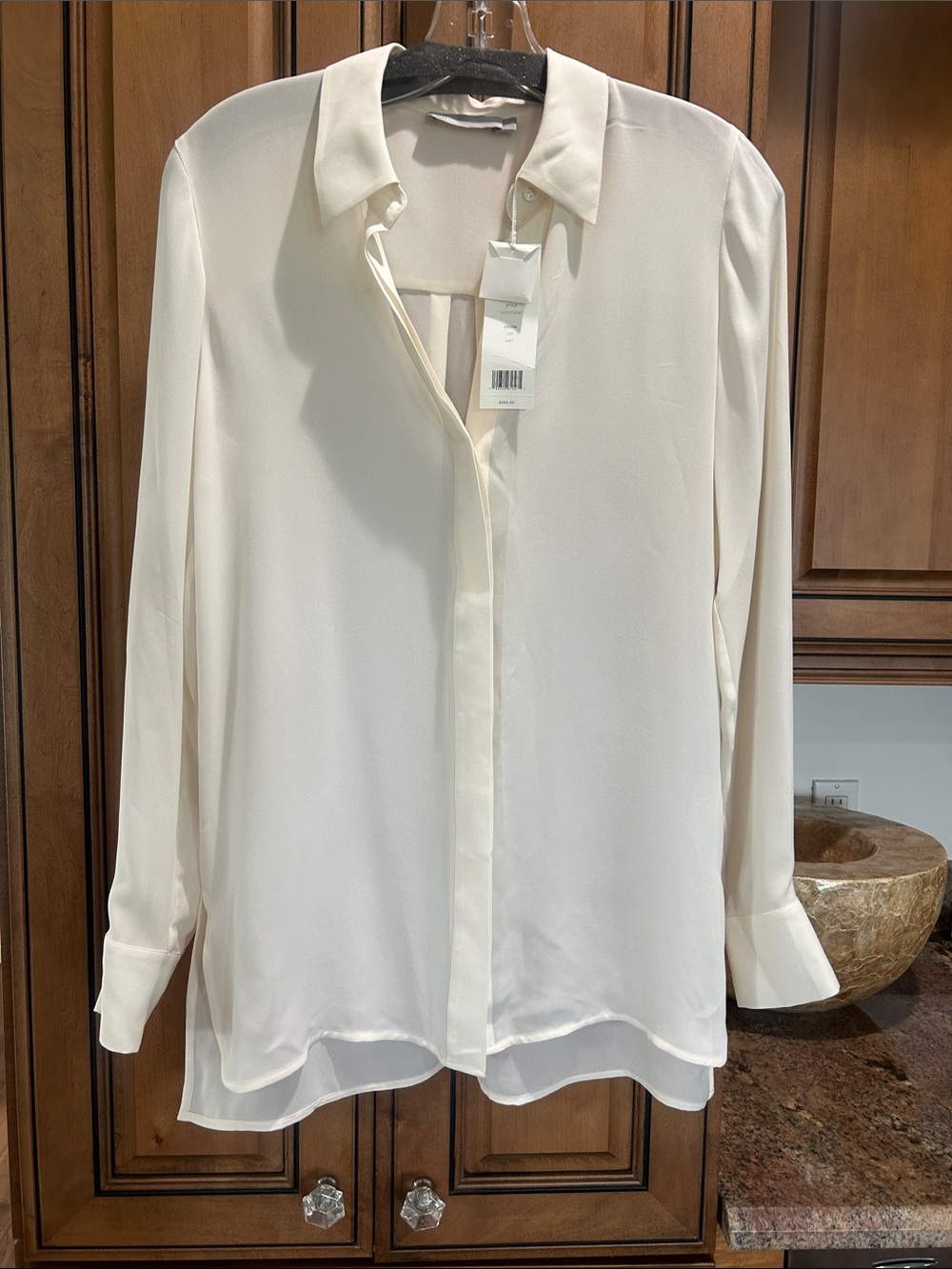 Vince Ivory Button-Front Blouse